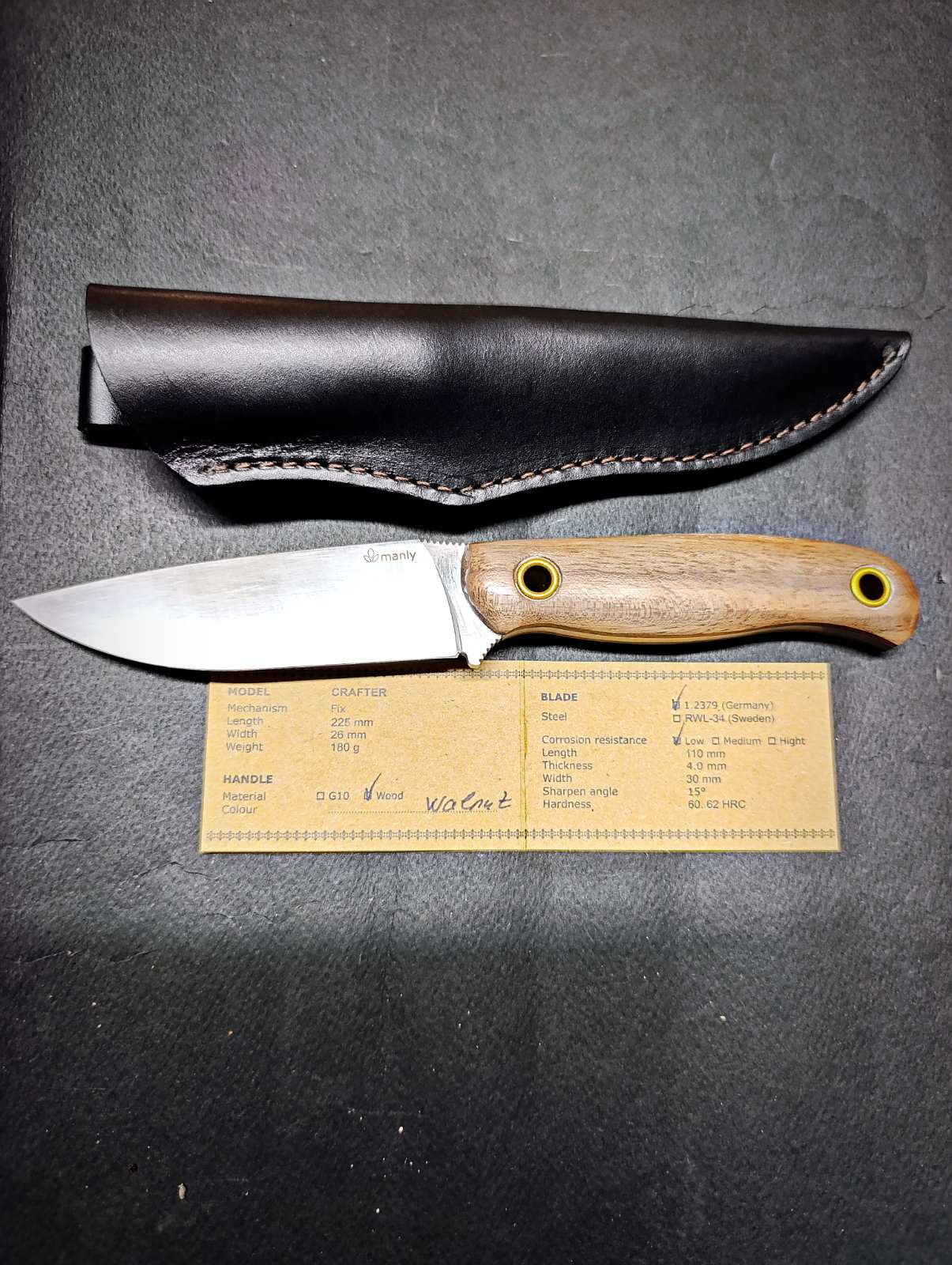 Нож Manly Crafter Орех гледка 2